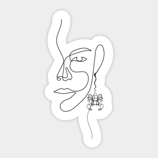 She's a Scorpio | One Line Drawing | One Line Art | Minimal | Minimalist Sticker